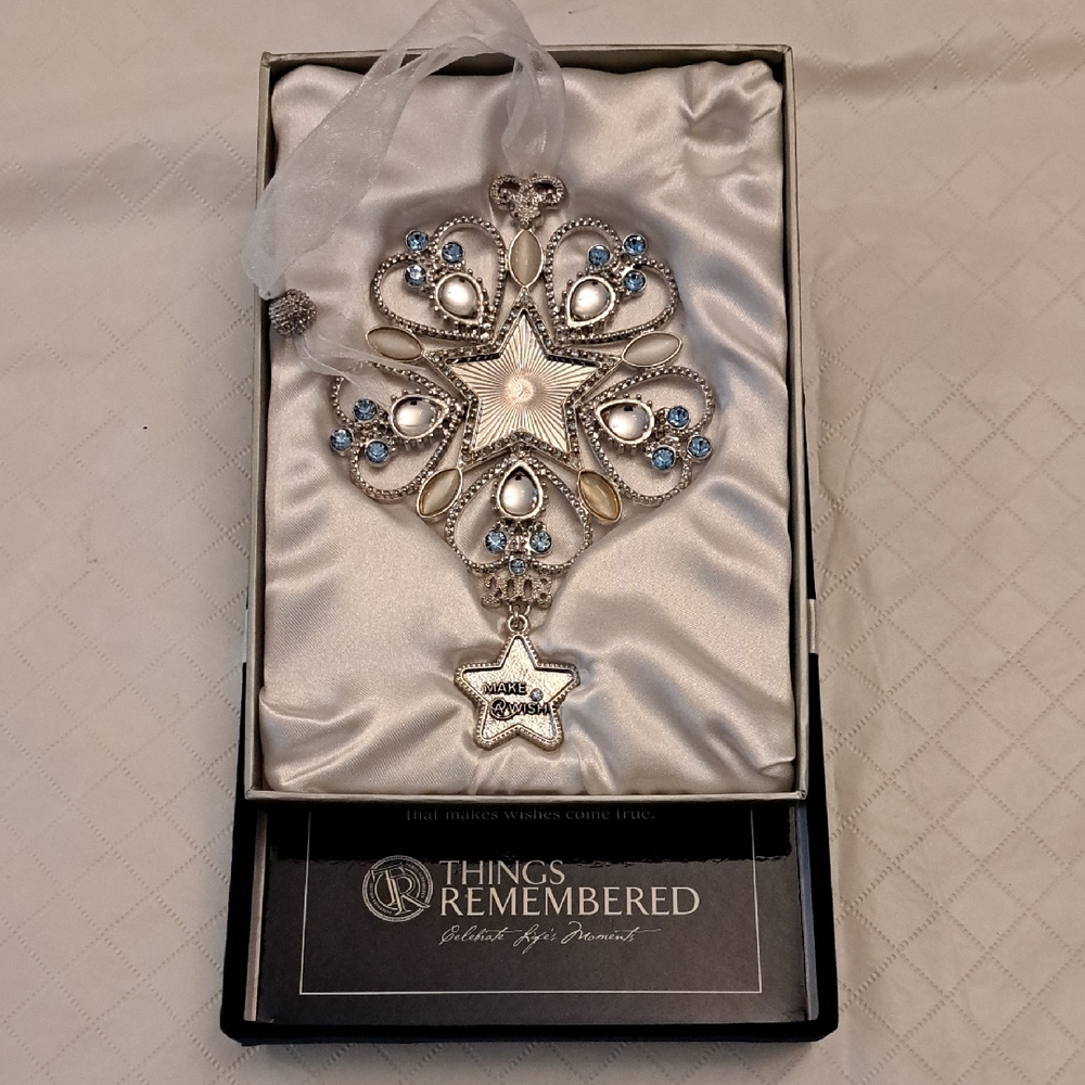 Things Remembered "Make-A-Wish Silver and Blue Holiday Ornament